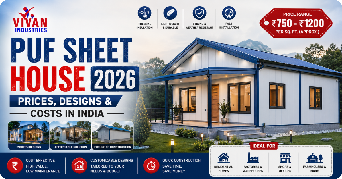 Modern PUF sheet house in India with prefab insulated panel construction, pricing, and customizable designs for 2026